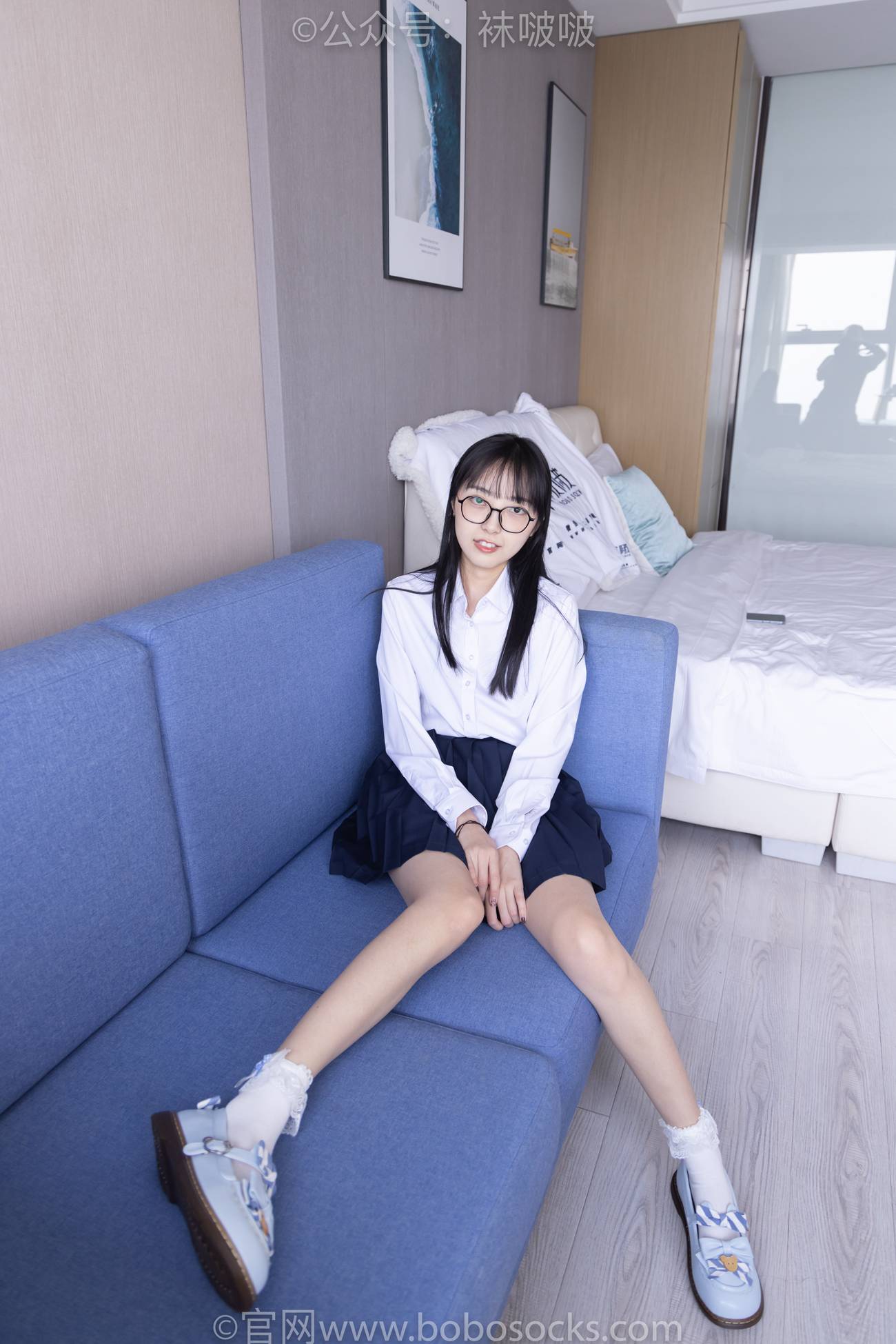 袜啵啵-稚予皮鞋、拖鞋、过膝袜、白棉袜[148P/1V/7.09GB]